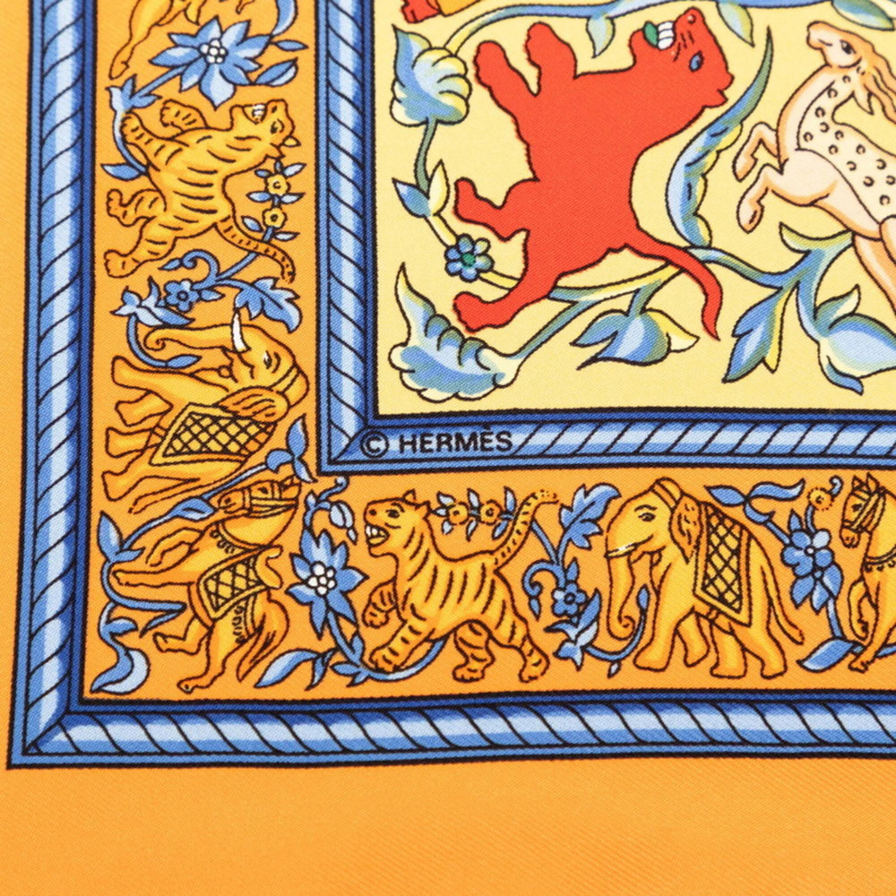 HERMES Authentic Orange Silk Scarf - Picture 3 of 8